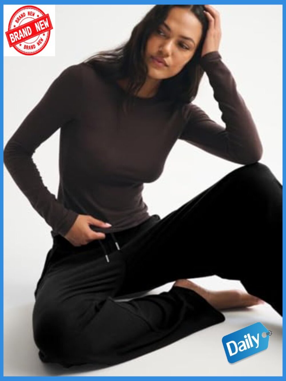 High Waisted Wide Leg Sweatpants Pockets Baggy Lounge Drawstring Casual Trousers - Picture 6 of 7